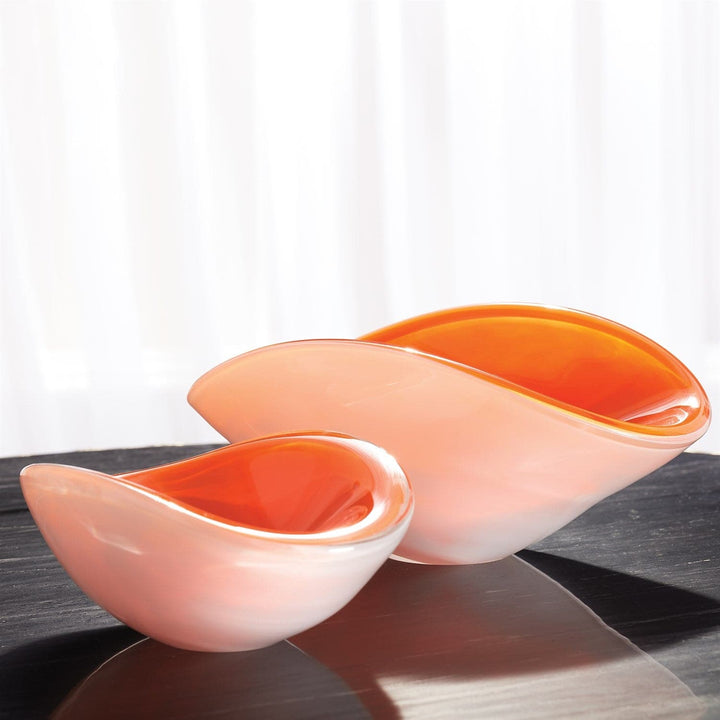 Pinched Cased Glass Bowl-Global Views-GVSA-6.60565-BowlsOrange-2-France and Son