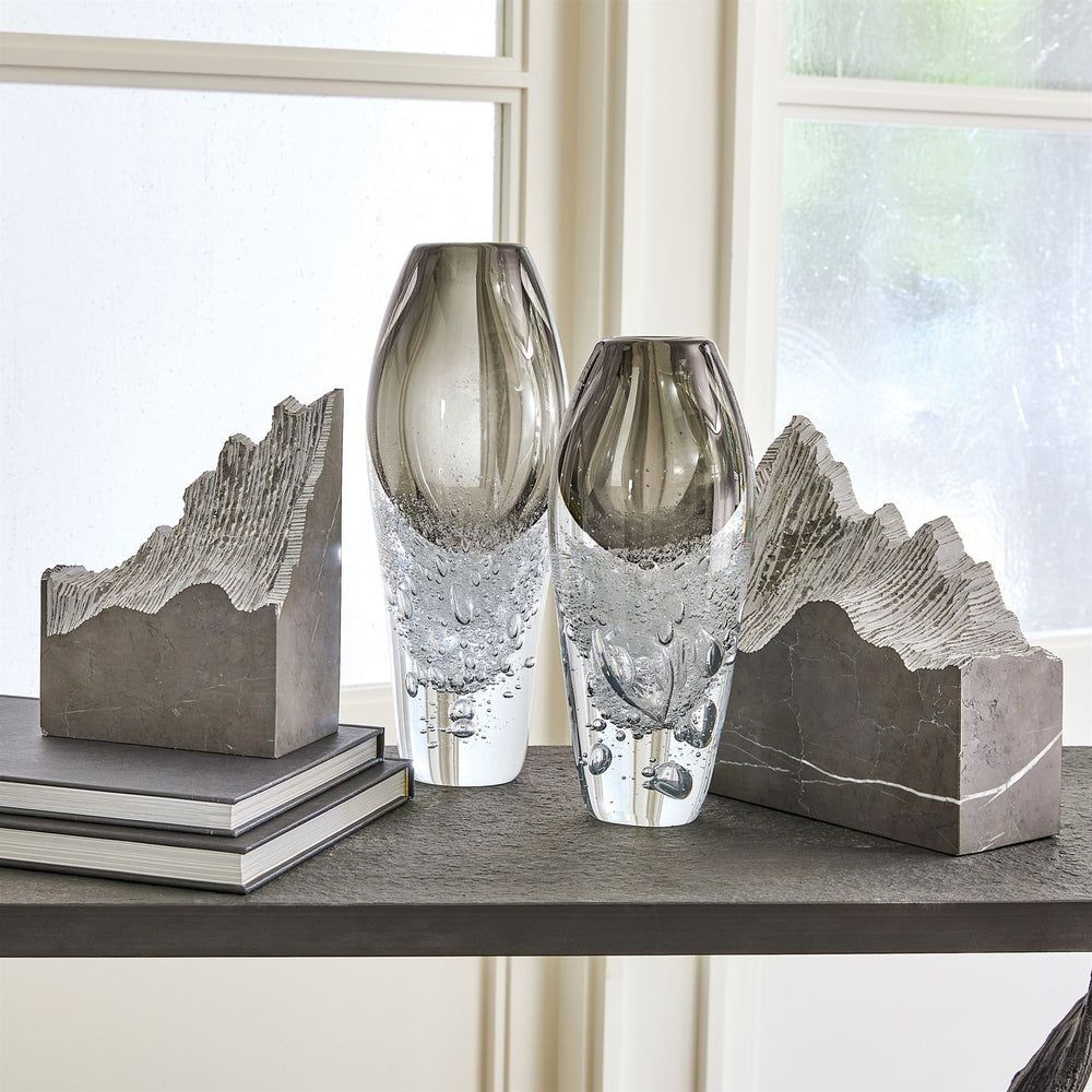 Pair Mountain Summit Bookends - Grey Marble-Global Views-GVSA-7.91464-Bookends-2-France and Son