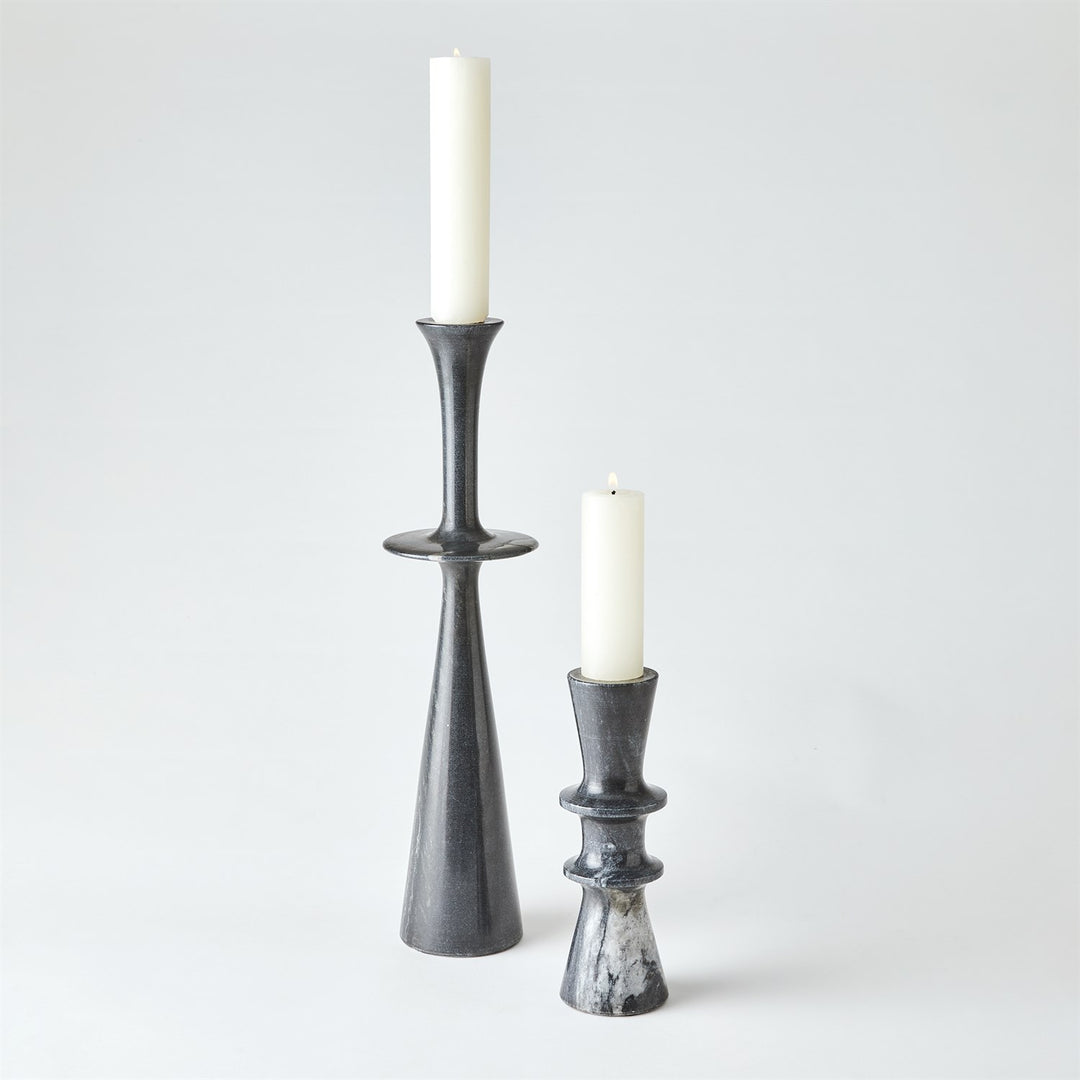 Double Flair Candle Stand - Black-Global Views-GVSA-7.91493-Candle HoldersBlack-4-France and Son
