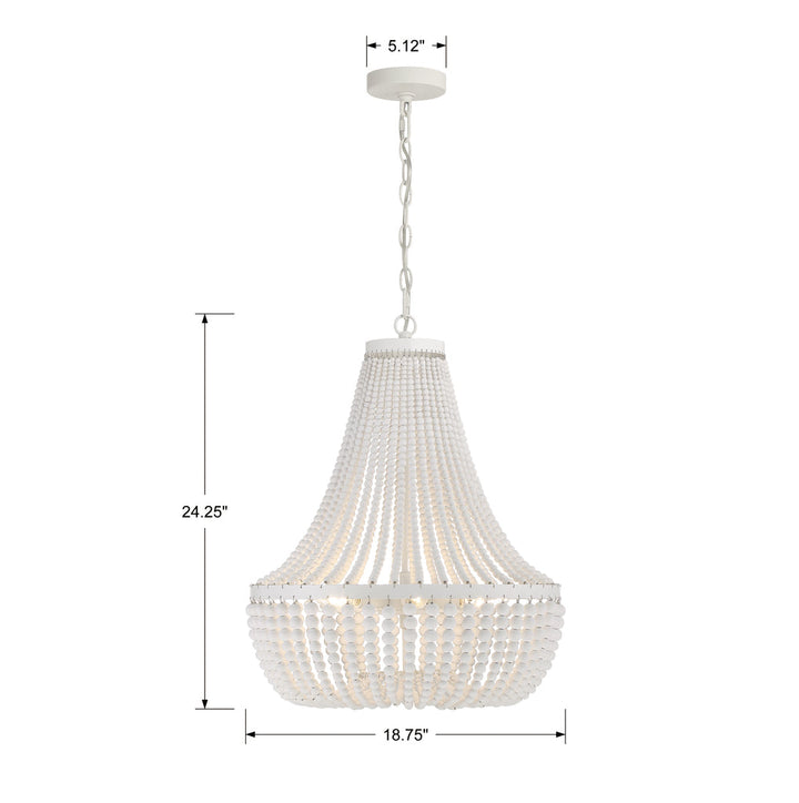 Rylee 6 Light Chandelier-Crystorama Lighting Company-CRYSTO-608-MT-Chandeliers-4-France and Son