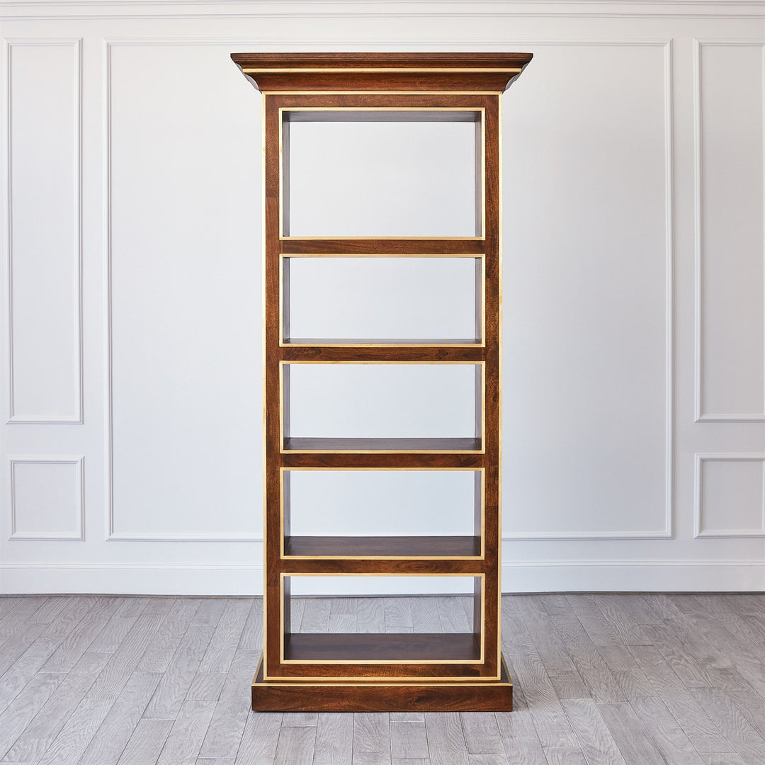 Full Library Bookcase-Brass Framed-Global Views-GVSA-9.93724-Bookcases & Cabinets-1-France and Son