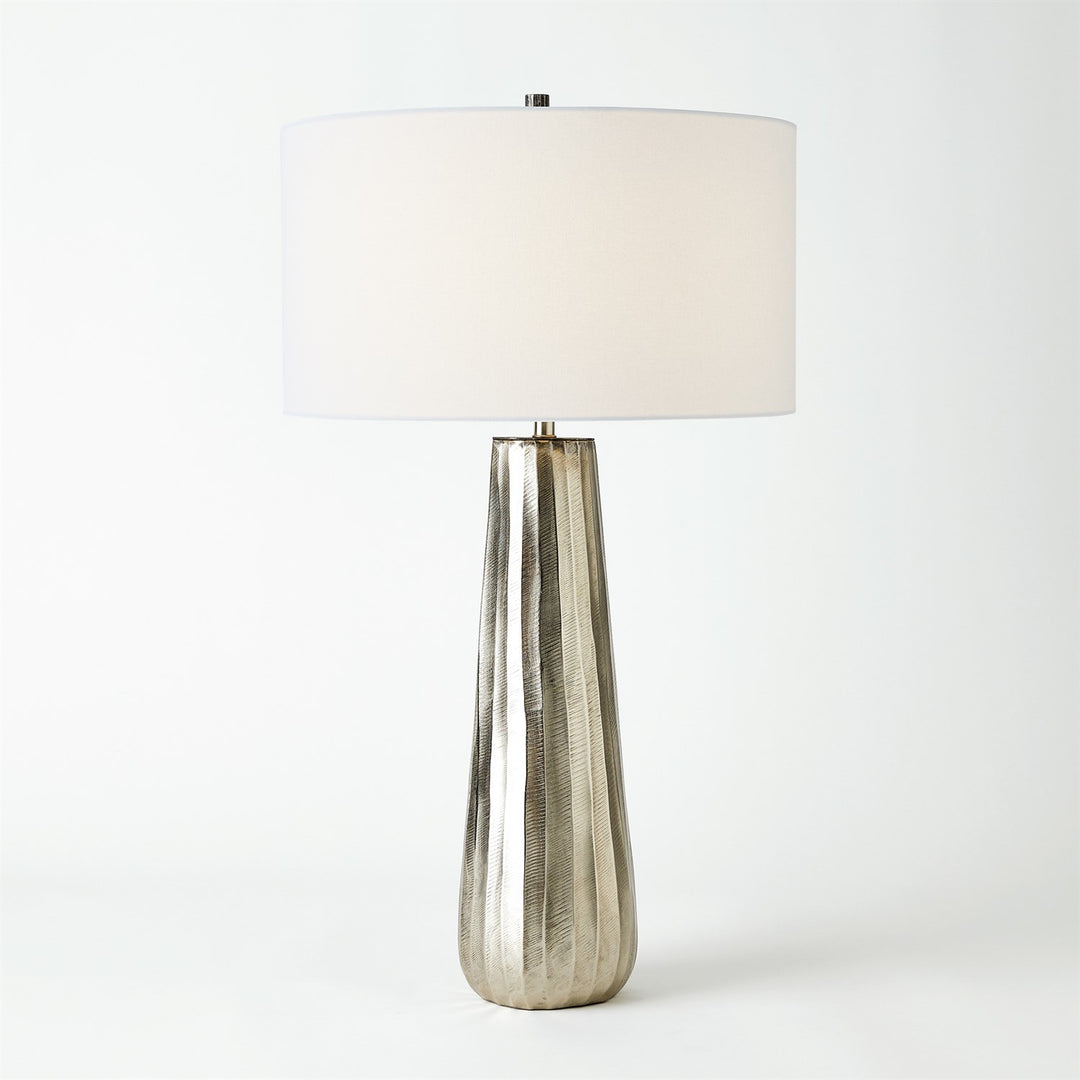 Chased Round Table Lamp-Global Views-GVSA-7.91512-Table LampsAntique Nickel-3-France and Son
