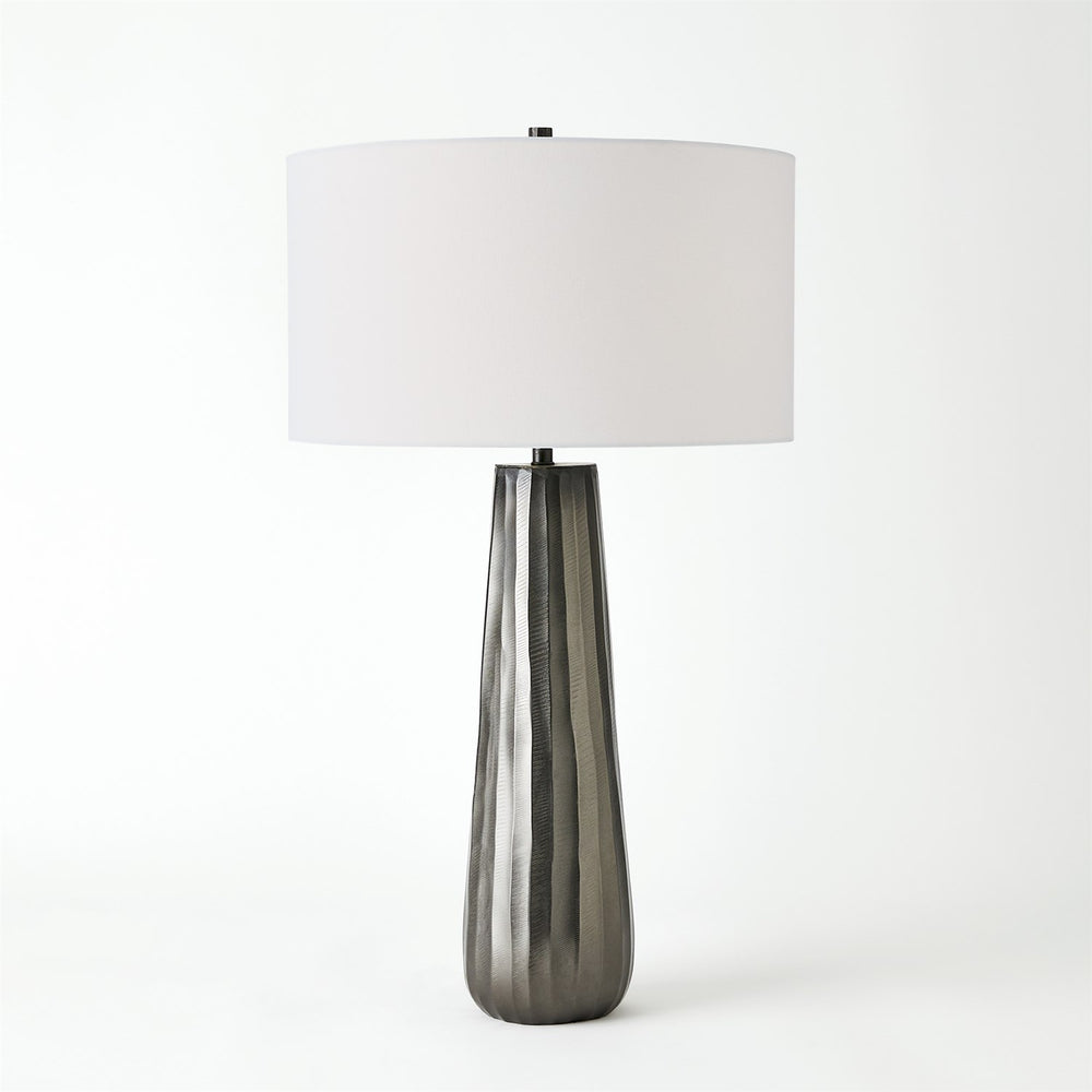 Chased Round Table Lamp-Global Views-GVSA-7.91511-Table LampsBlack Nickel-2-France and Son