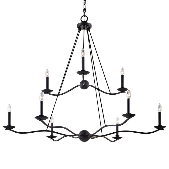 Sawyer 9 Light Chandelier Forged Iron-Troy Lighting-TROY-F6309-Chandeliers-1-France and Son