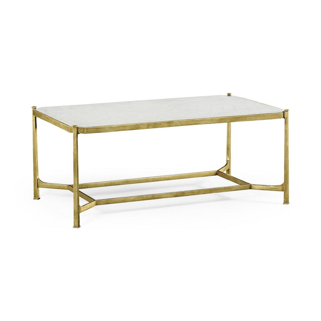 Églomisé & Iron Rectangular Coffee Table-Jonathan Charles-JCHARLES-494144-G-GES-Coffee TablesGold-6-France and Son