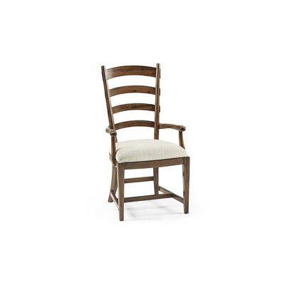 French Ladderback Style Carver Arm Chair-Jonathan Charles-JCHARLES-494774-AC-WAL-F400-Dining ChairsF400-3-France and Son