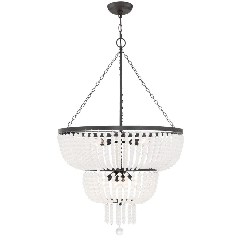 Rylee 8 Light Matte Black Chandelier-Crystorama Lighting Company-CRYSTO-610-MK-Chandeliers-1-France and Son