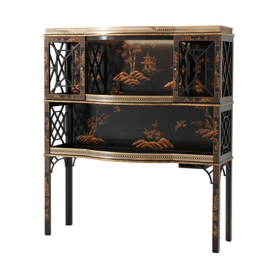 Chocolate Garden Bar & Curio Cabinet-Theodore Alexander-THEO-6102-149-Bookcases & Cabinets-1-France and Son