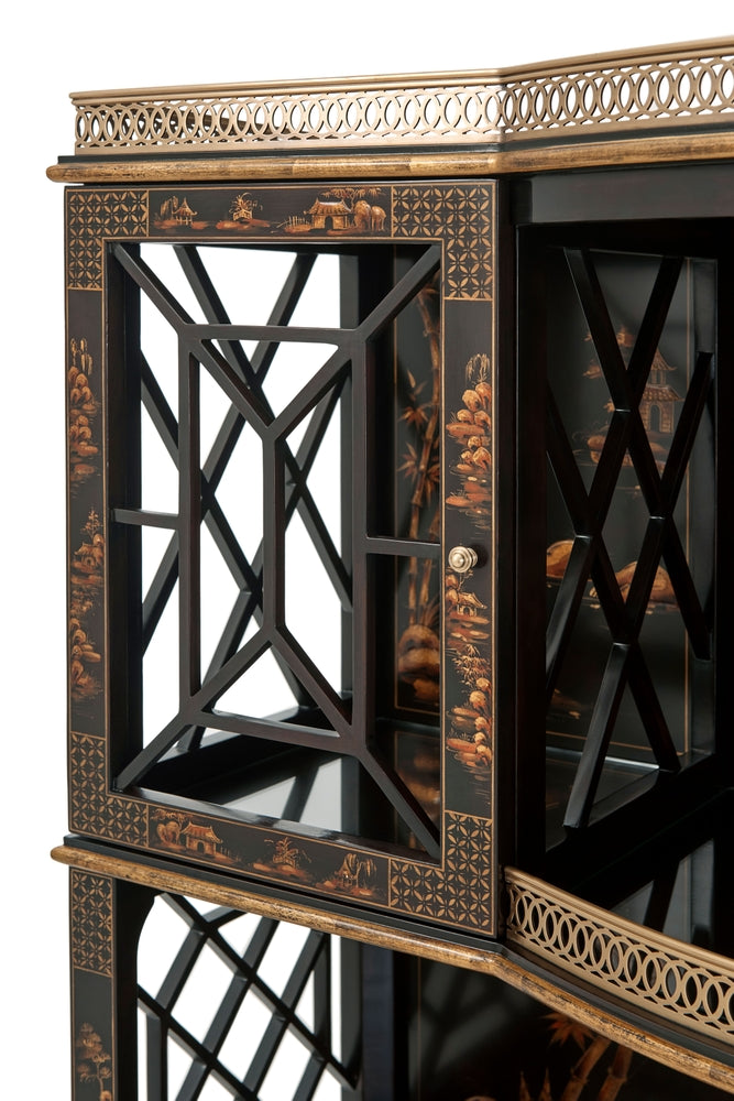 Chocolate Garden Bar & Curio Cabinet-Theodore Alexander-THEO-6102-149-Bookcases & Cabinets-7-France and Son