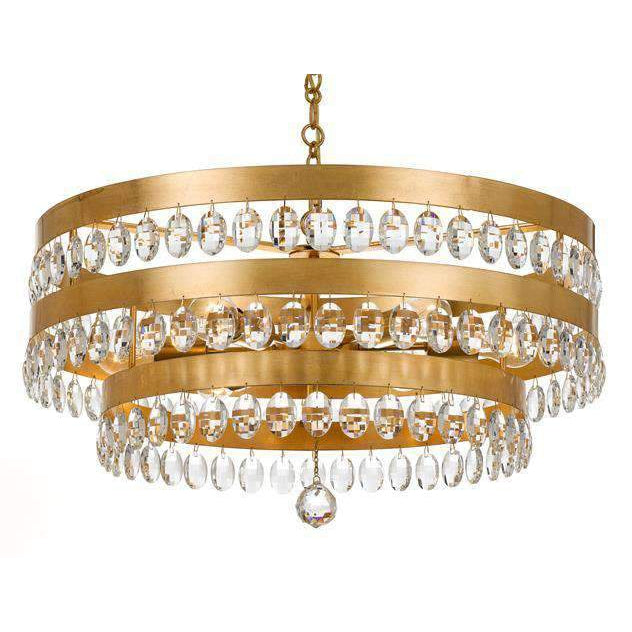 Perla 6 Light Chandelier-Crystorama Lighting Company-CRYSTO-6108-GA-ChandeliersGold-1-France and Son