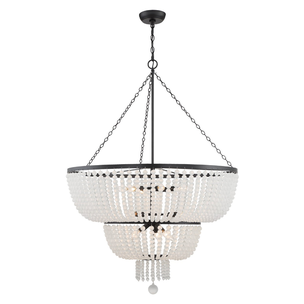 Rylee 12 Light Chandelier-Crystorama Lighting Company-CRYSTO-612-MK-ChandeliersMatte Black-3-France and Son
