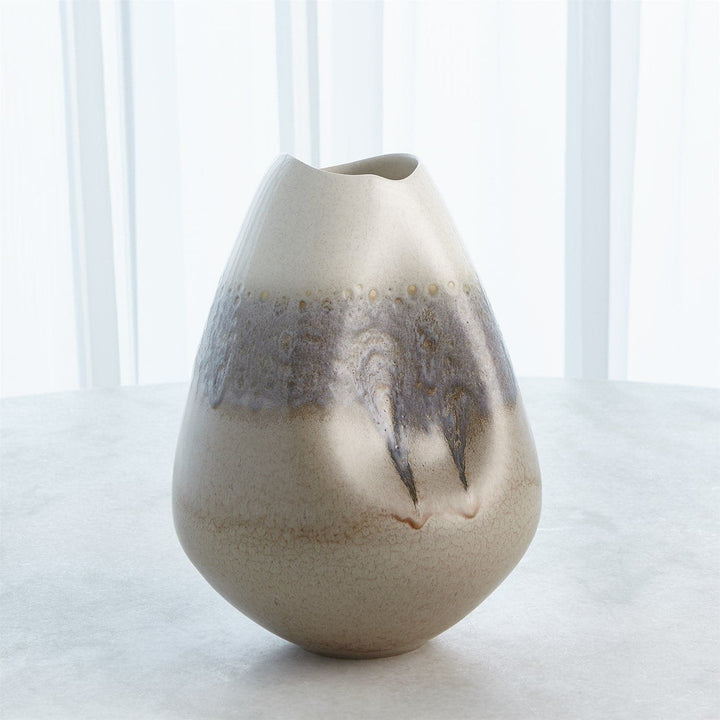 Dented Collection-Global Views-GVSA-1.10807-DecorSmall-Cream Rises-Vase-5-France and Son