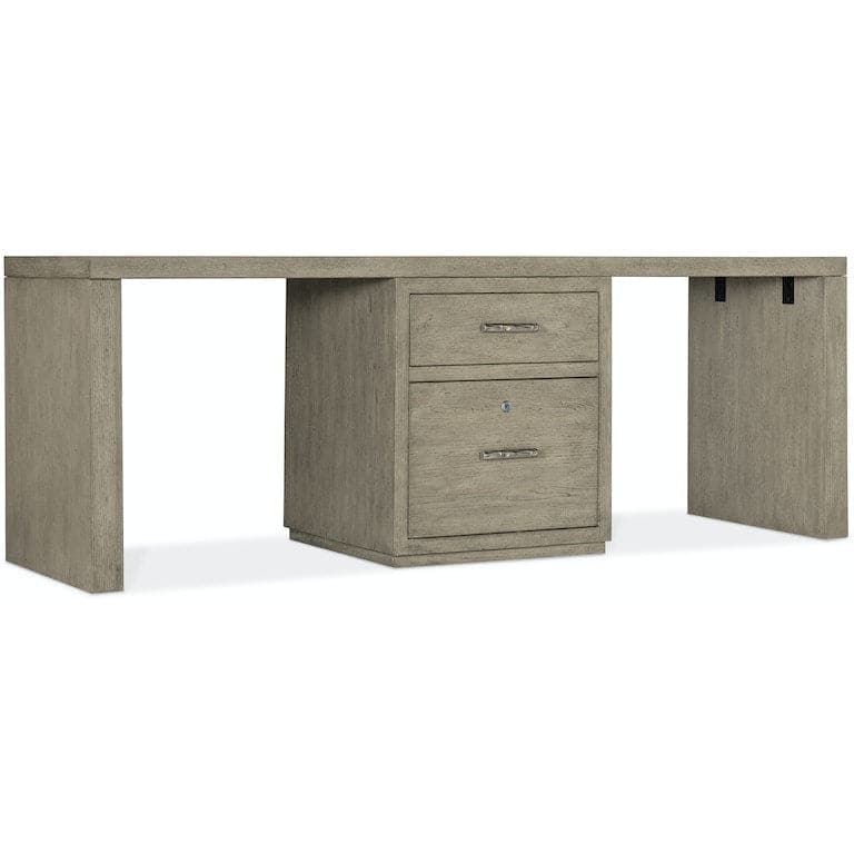 Linville Falls Desk - 84in Top-Small File and 2 Legs-Hooker-HOOKER-6150-10914-85-Desks-1-France and Son