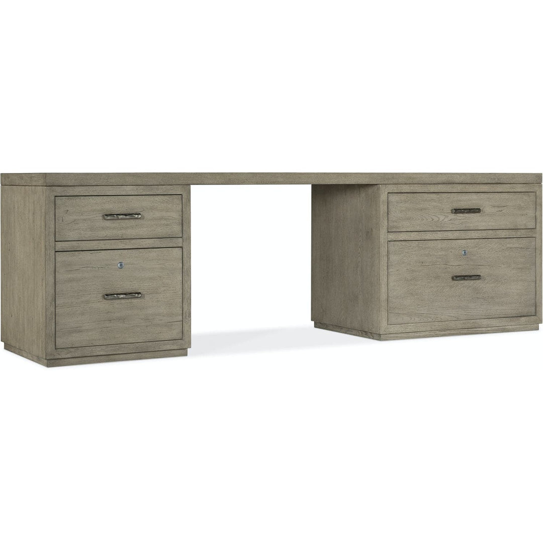 Linville Falls Desk 96"-Hooker-HOOKER-6150-10923-85-DesksDesk with Small File and Lateral File-3-France and Son