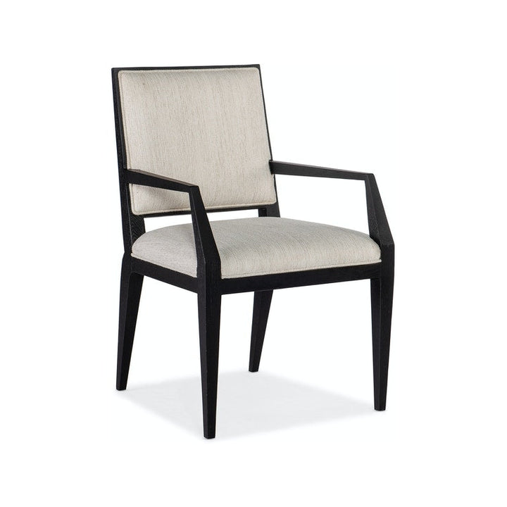 Linn Cove Upholstered Arm Chair-Hooker-HOOKER-6150-75500-99-Dining ChairsBlack-1-France and Son