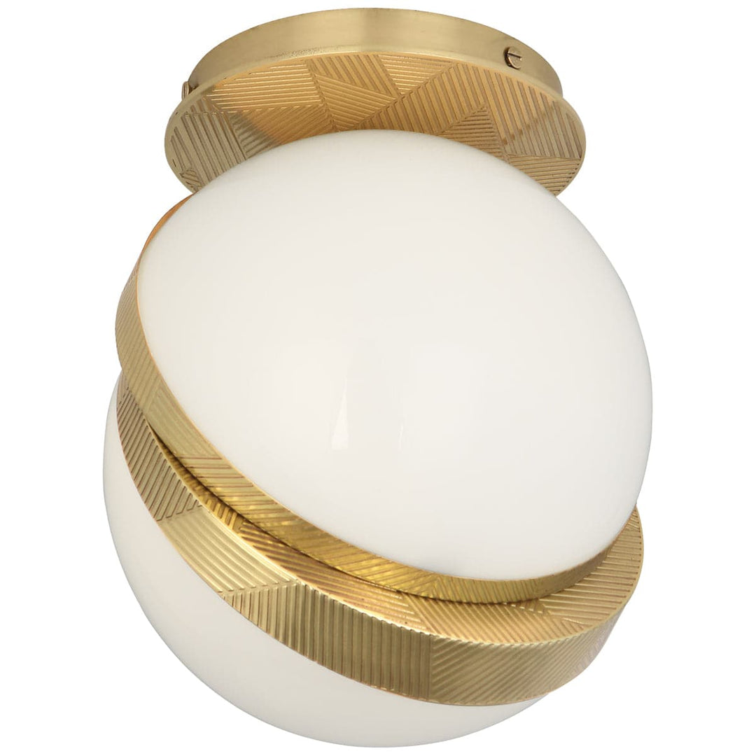 Michael Berman Brut Flushmount - B Type Bulb-Robert Abbey Fine Lighting-ABBEY-623-Flush MountsModern Brass Finish-2-France and Son