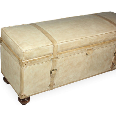 Leather Trunk/Bench, Pearl Leather-SARREID-SARREID-40512-Benches-2-France and Son