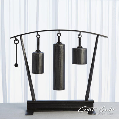 Three Tone Rail Sound Sculpture-Natural Iron-Global Views-GVSA-EG7.90001-Decorative Objects-1-France and Son