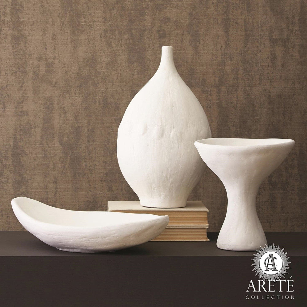 Modernist Low Bowl-Global Views-GVSA-AC7.70005-BowlsWhite Plaster-2-France and Son