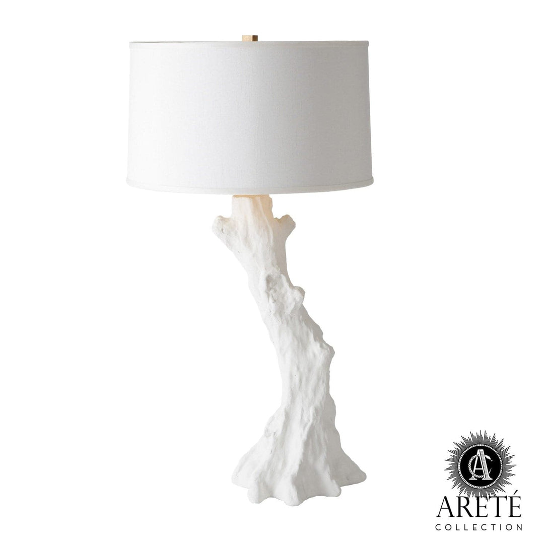 Faux Bois Lamp White With White Shade-Global Views-GVSA-AC5142-Table Lamps-2-France and Son