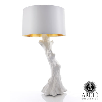 Faux Bois Lamp White With White Shade-Global Views-GVSA-AC5142-Table Lamps-1-France and Son