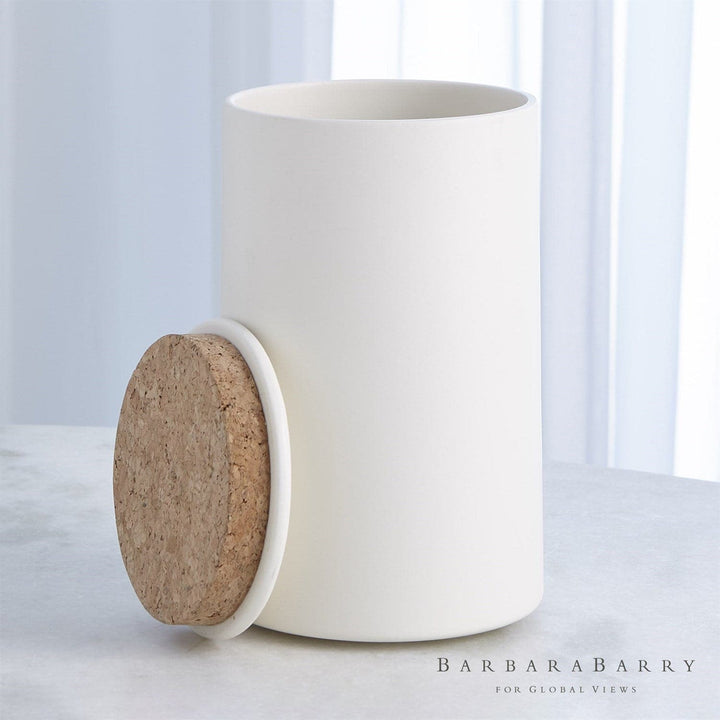 Encircle Canister w/Cork Lid - Chalk-Global Views-GVSA-BB-1.10059-Decor-3-France and Son