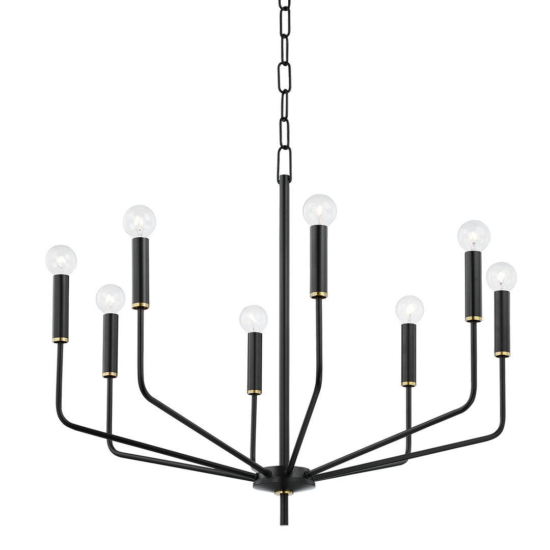 Bailey Light Chandelier-Mitzi-HVL-H516808-AGB/SBK-ChandeliersAged Brass / Soft Black-2-France and Son