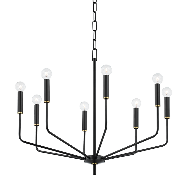 Bailey Light Chandelier-Mitzi-HVL-H516808-AGB/SBK-ChandeliersAged Brass / Soft Black-2-France and Son