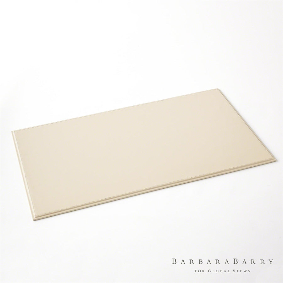 Refined Leather Desk Blotter - Ivory-Global Views-GVSA-BB-DS-918-Decor-1-France and Son