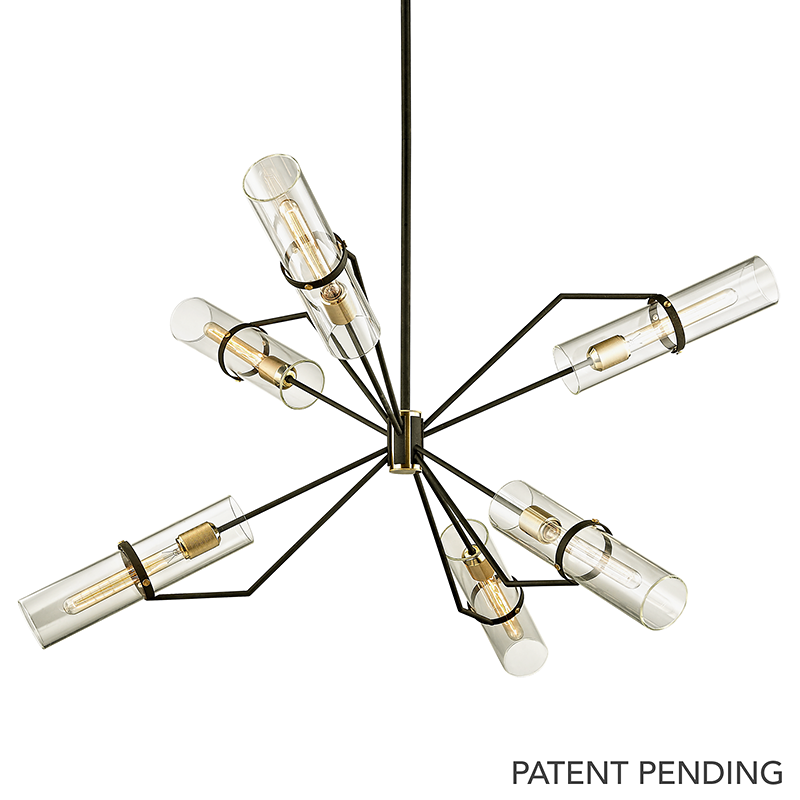 Raef 6 Light Chandelier-Troy Lighting-TROY-F6318-ChandeliersTextured Bronze Brushed Brass-1-France and Son
