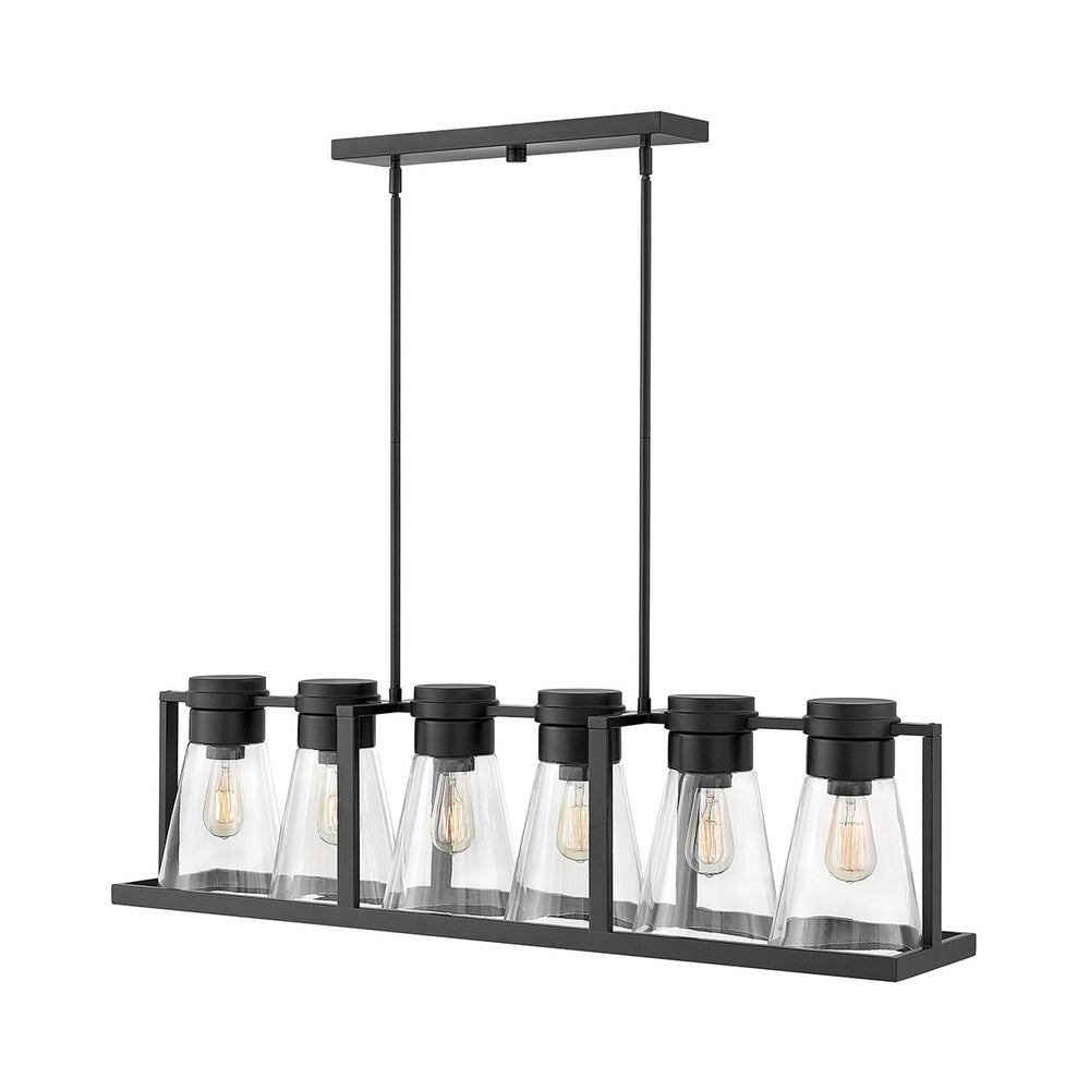 Refinery 6 Light Chandelier Ceiling Light-Hinkley Lighting-HINKLEY-63306BK-CL-ChandeliersBlack-Clear-2-France and Son