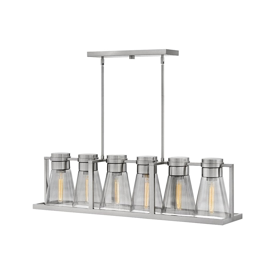 Refinery 6 Light Chandelier Ceiling Light-Hinkley Lighting-HINKLEY-63306BN-SM-ChandeliersBrushed Nickel-Smoked Glass-4-France and Son