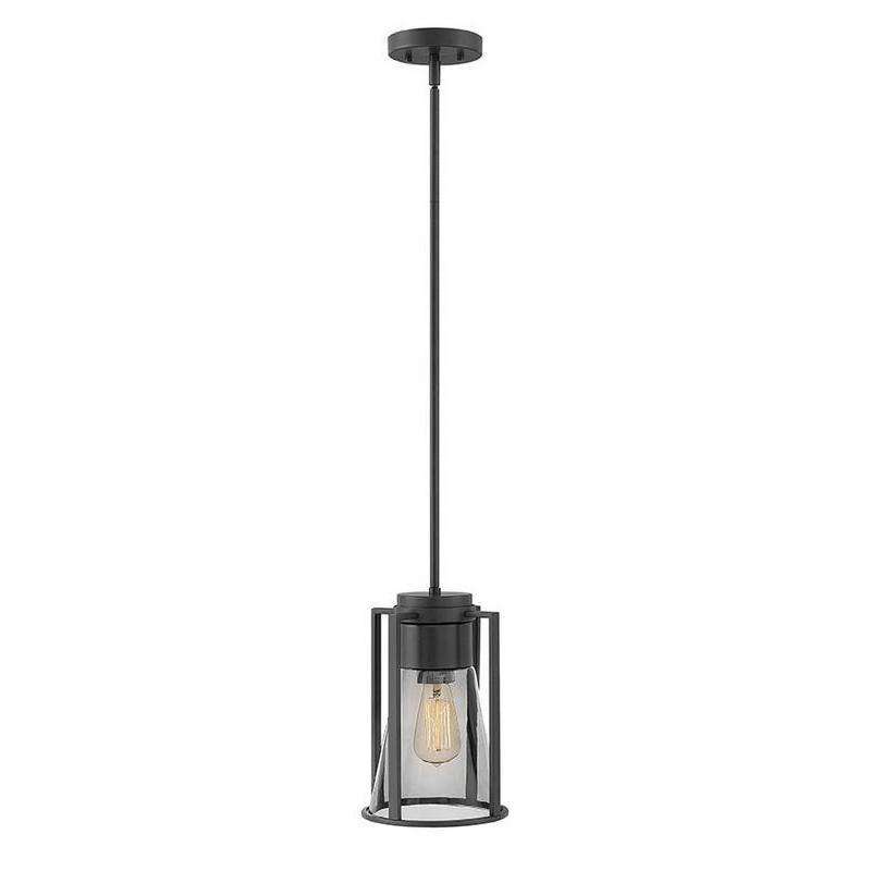 Pendant Refinery Black With Smoked-Hinkley Lighting-HINKLEY-63307BK-SM-Pendants-1-France and Son