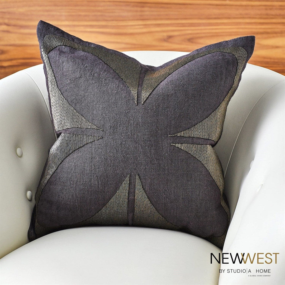 Blossom Beaded Pillow-Global Views-GVSA-NW7.90017-PillowsBlack/Gold-3-France and Son