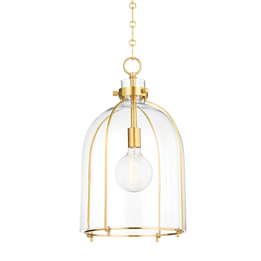 Eldridge 1 Light Pendant-Hudson Valley-HVL-7306-AGB-PendantsAged Brass-1-France and Son