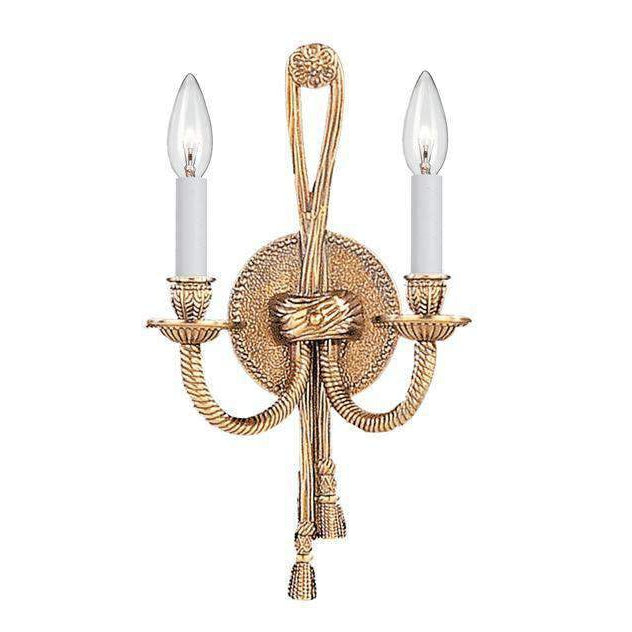 2 Light Olde Brass Cast Brass Wall Mount-Crystorama Lighting Company-STOCKR-CRYSTO-650-OB-Wall Lighting-1-France and Son