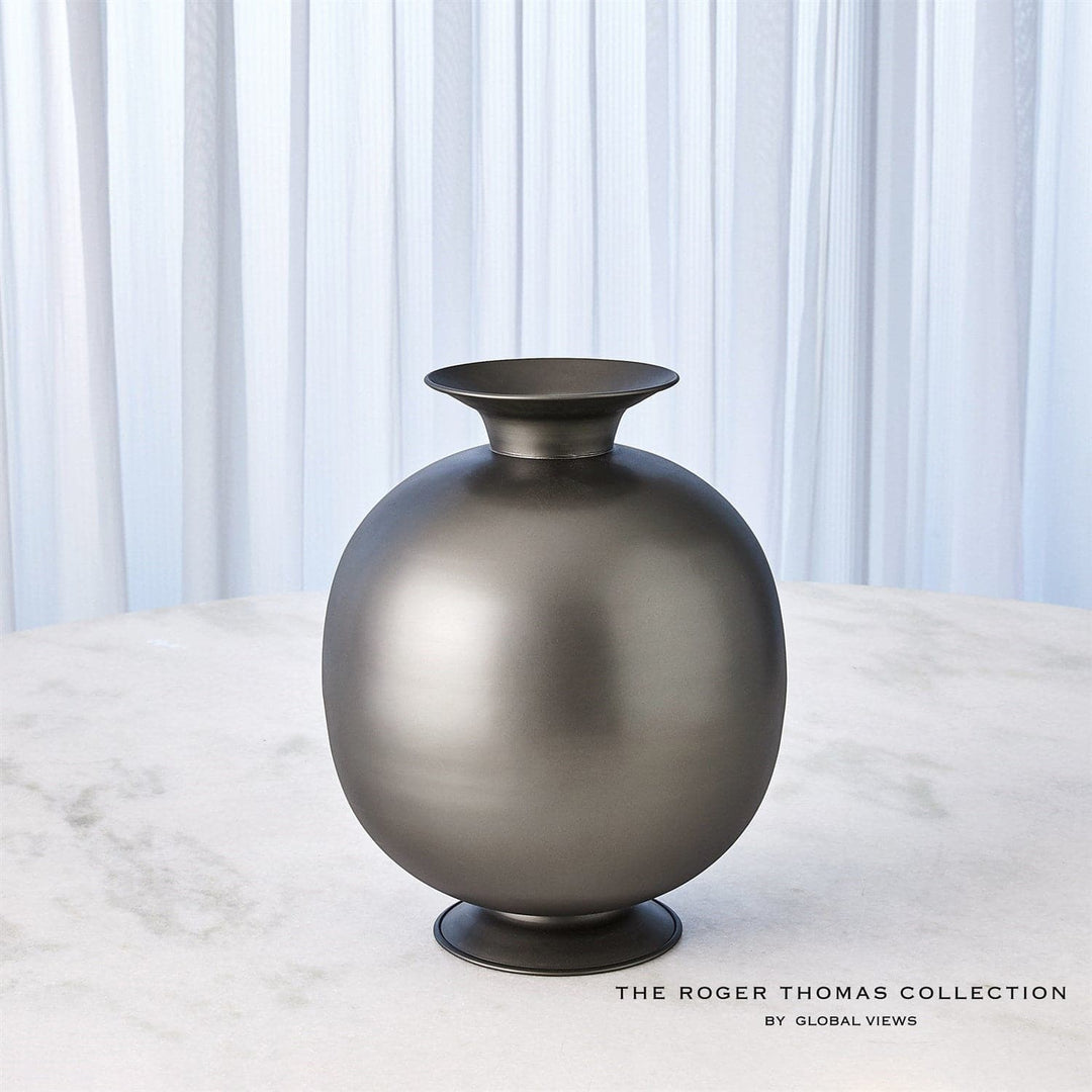 Bronzino Orb Vase - Large-Global Views-GVSA-RT9.90035-VasesGunmetal-Small-2-France and Son