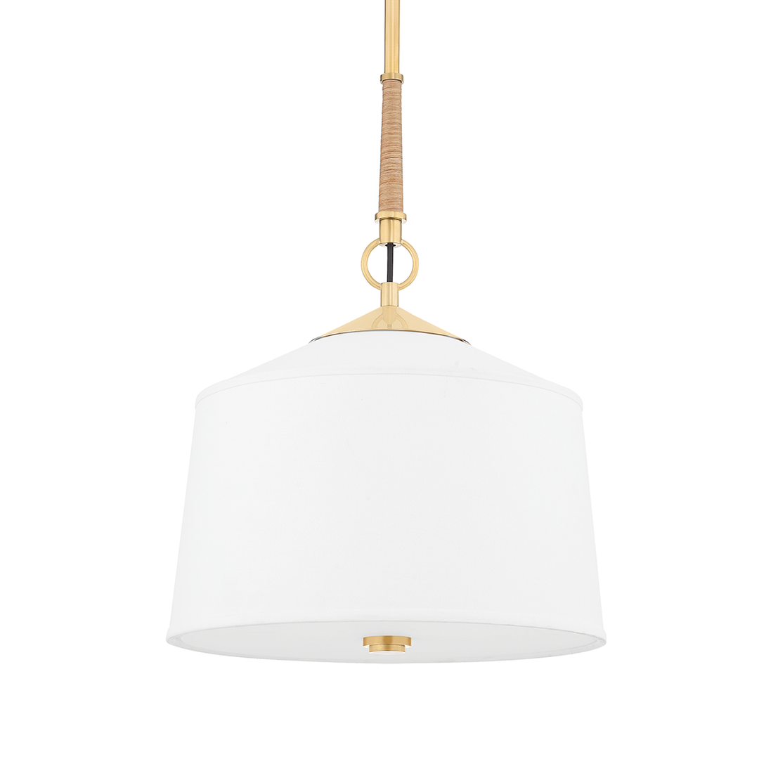 White Plains 1 Light Pendant Aged Brass-Hudson Valley-HVL-5214-AGB-Pendants-1-France and Son