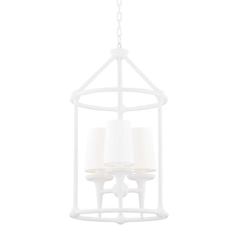 Torch 3 Light Chandelier-Hudson Valley-HVL-6617-WP-ChandeliersWhite Plaster-2-France and Son