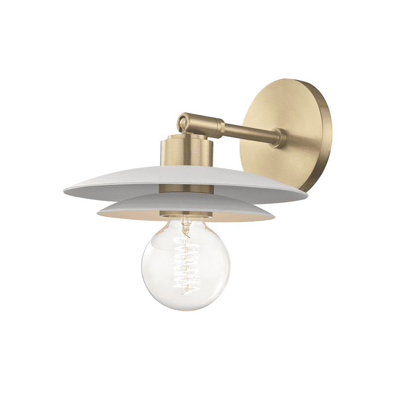Milla 1 Light Small Wall Sconce-Mitzi-HVL-H175101S-AGB/WH-Wall LightingAged Brass-1-France and Son