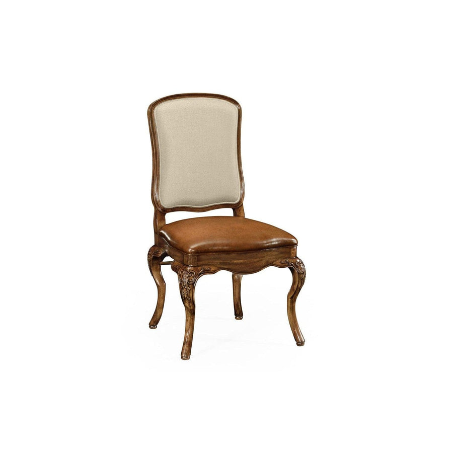 Duchess Burr Walnut Side Chair-Jonathan Charles-JCHARLES-001670-AB-Dining Chairs-1-France and Son