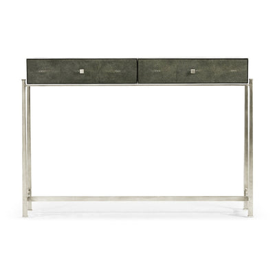 Anthracite Faux Shagreen Console-Jonathan Charles-JCHARLES-494325-G-SGA-Console TablesGilded-7-France and Son