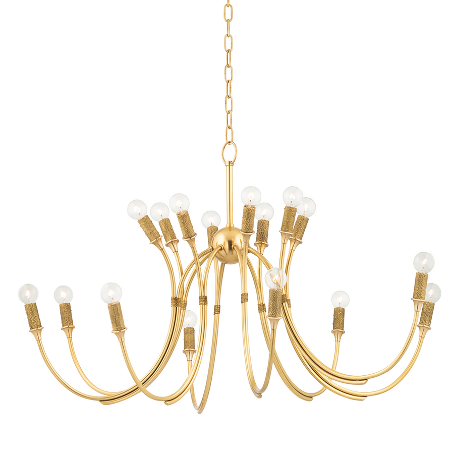 Amboy 16 Light Chandelier Aged Brass-Hudson Valley-HVL-1542-AGB-Chandeliers-1-France and Son