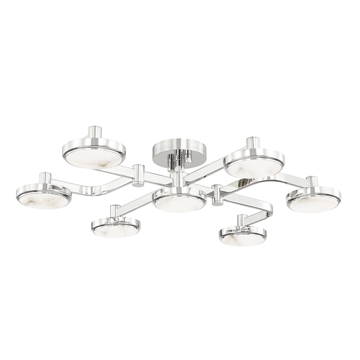 Meander 6 Light Chandelier-Hudson Valley-HVL-6332-PN-ChandeliersPolished Nickel-2-France and Son