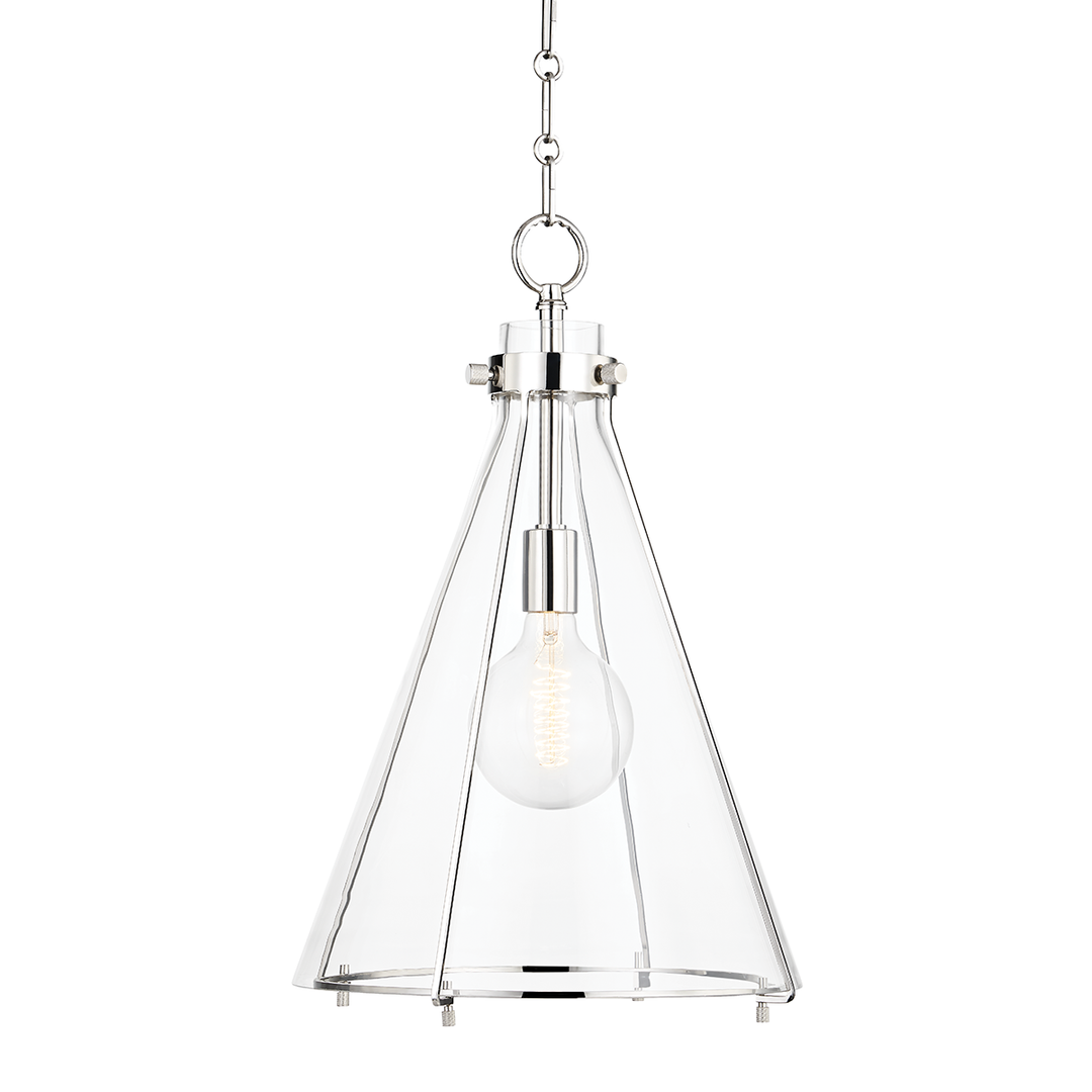 Eldridge 1 Light Pendant-Hudson Valley-HVL-7304-PN-PendantsPolish Nickel-3-France and Son