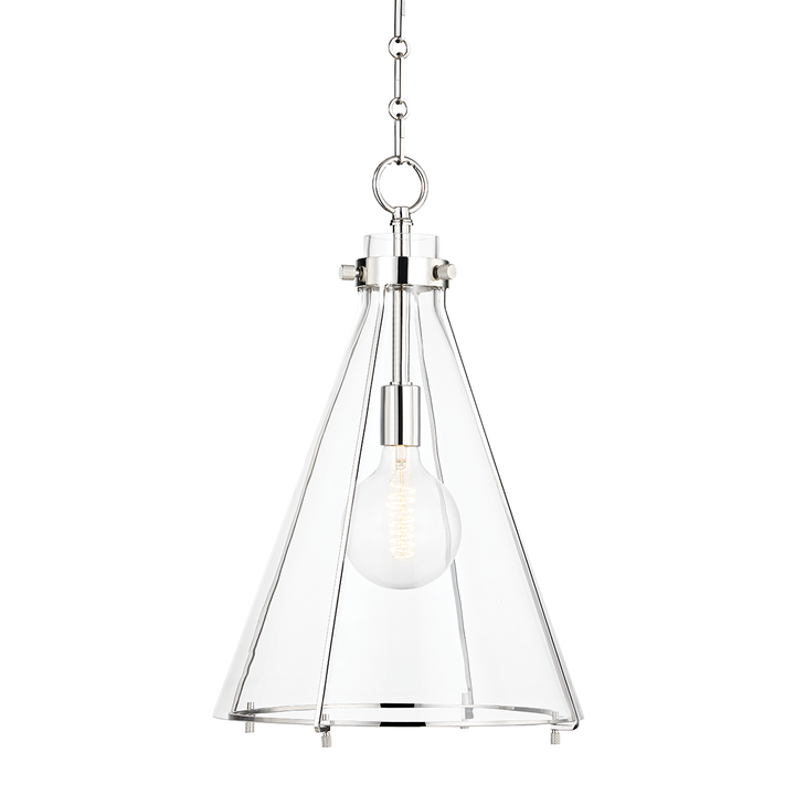 Eldridge 1 Light Pendant-Hudson Valley-HVL-7304-PN-PendantsPolish Nickel-3-France and Son