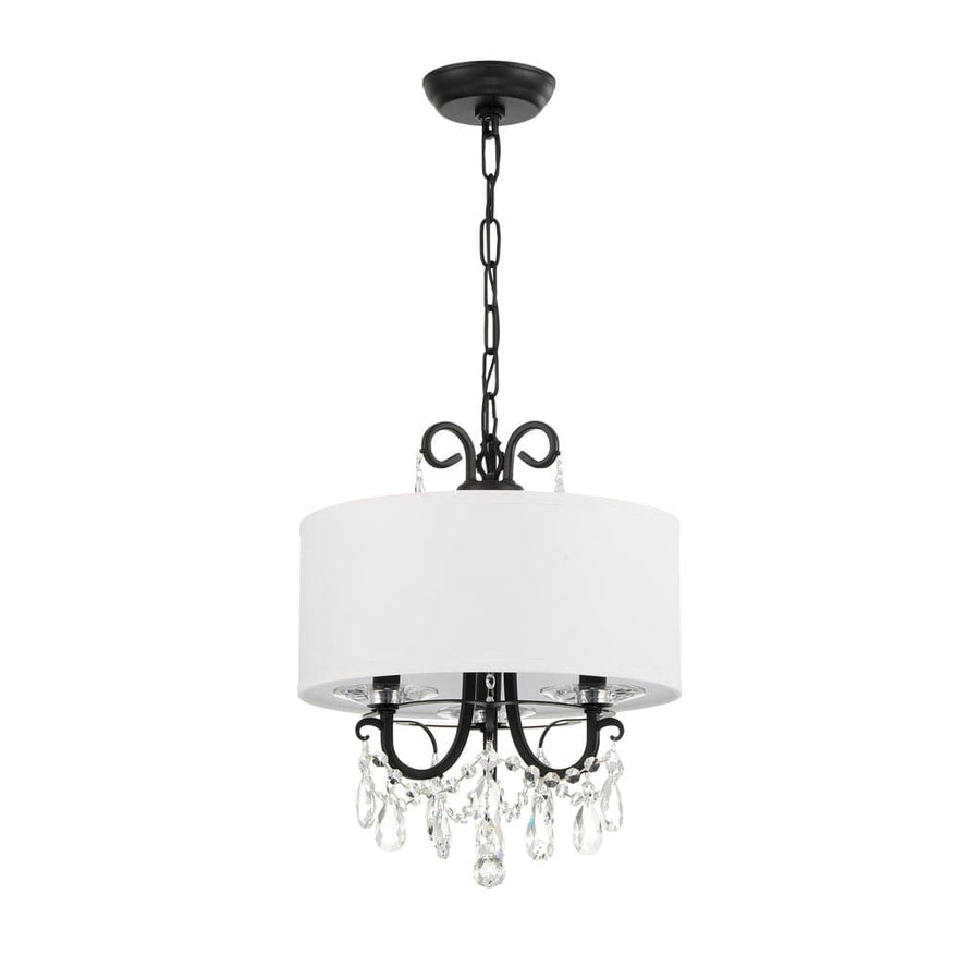 Othello 3 Light Crystal Chandelier-Crystorama Lighting Company-CRYSTO-6623-MK-CL-MWP-ChandeliersMatte Black-1-France and Son