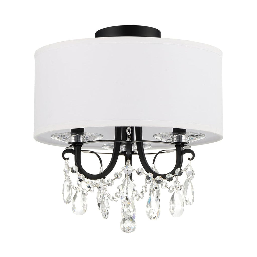 Othello 3 Light Ceiling Mount-Crystorama Lighting Company-CRYSTO-6623-MK-CL-MWP_CEILING-Flush MountsMatte Black-2-France and Son