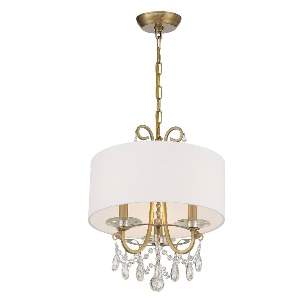 Othello 3 Light Crystal Chandelier-Crystorama Lighting Company-CRYSTO-6623-VG-CL-MWP-ChandeliersVibrant Gold-2-France and Son