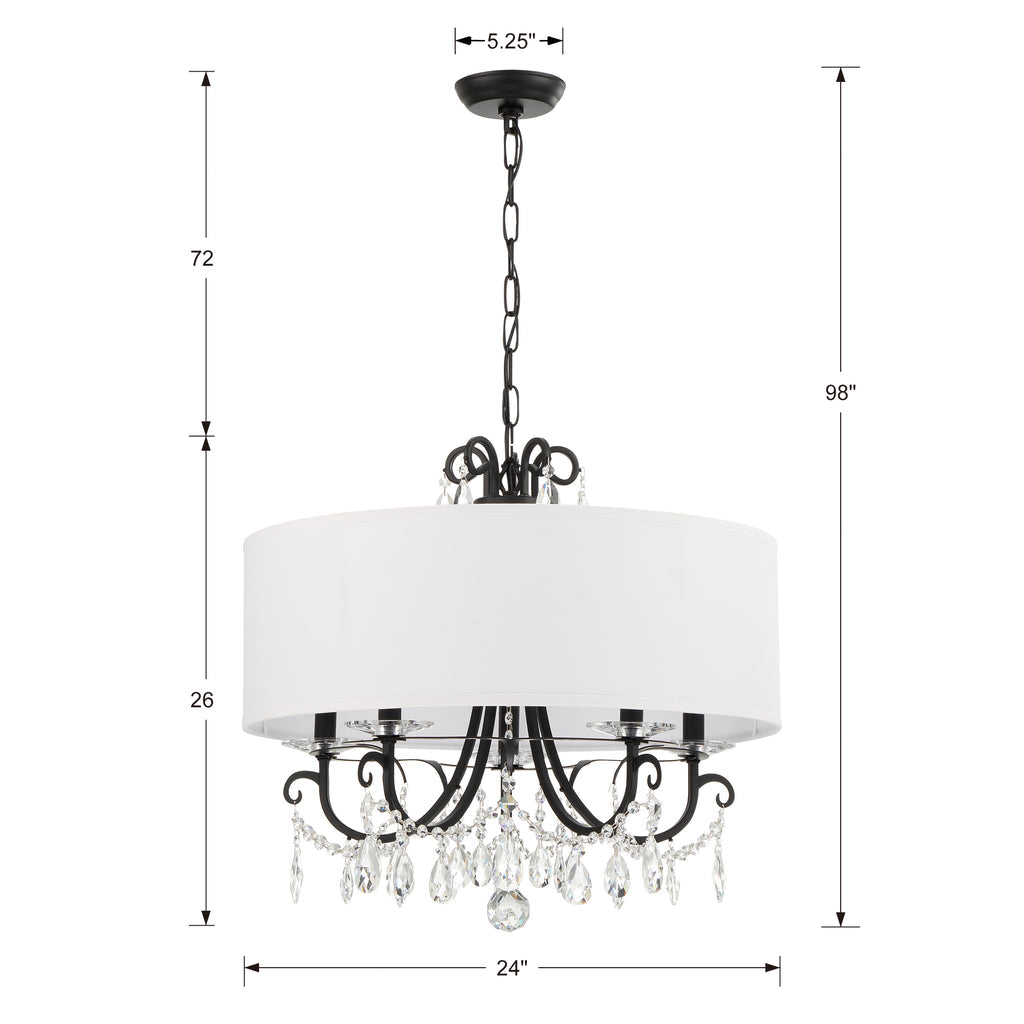 Othello 5 Light Crystal Chandelier-Crystorama Lighting Company-CRYSTO-6625-MK-CL-MWP-Chandeliers-3-France and Son